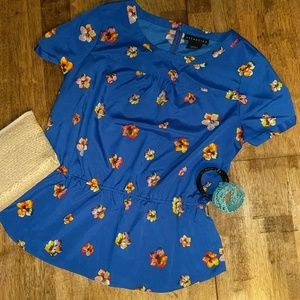 Cute Royal Blue Peplum Top - M 🌺